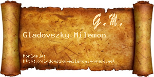 Gladovszky Milemon névjegykártya